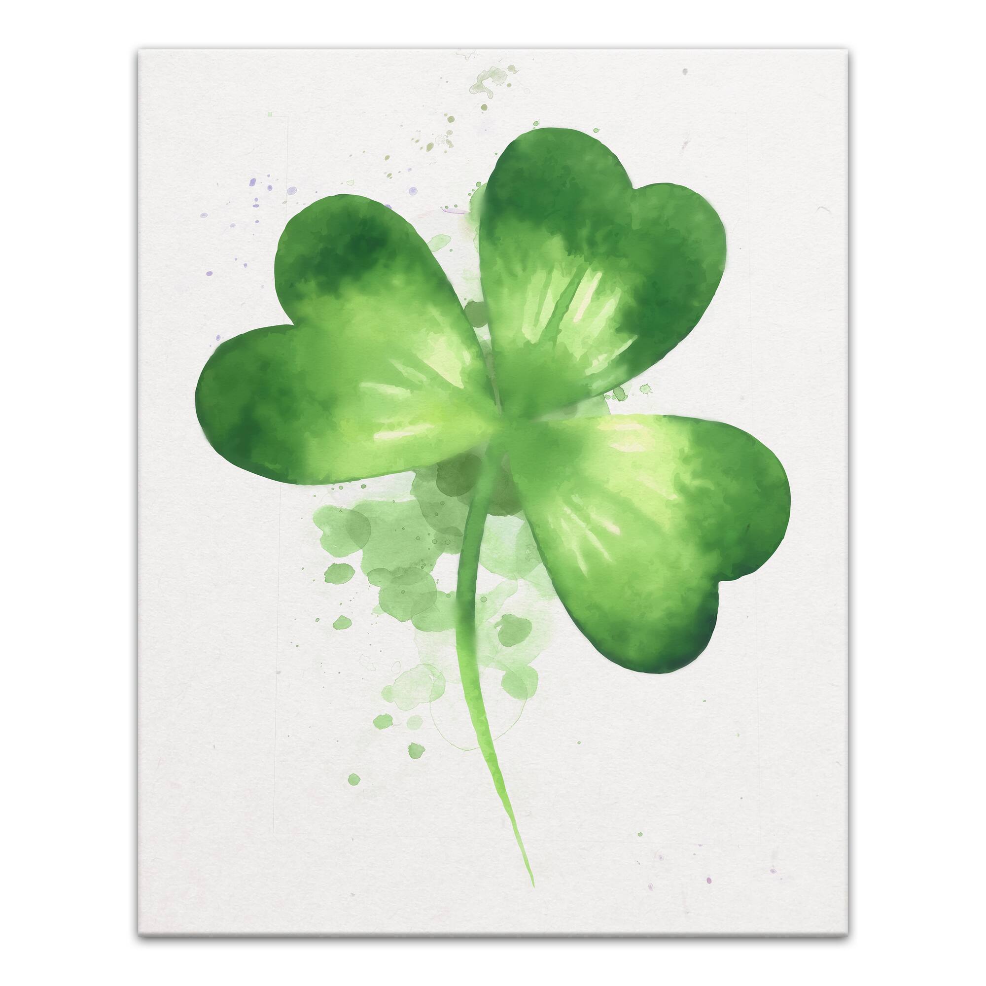 Watercolor Clover 16" x 20" Canvas Wall Art